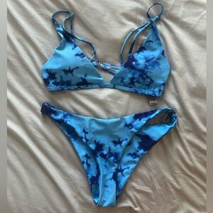 SHEIN Blue Tie-Dye Bikini Set